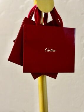 Cartier Red Shopping Bag with Gold Logo